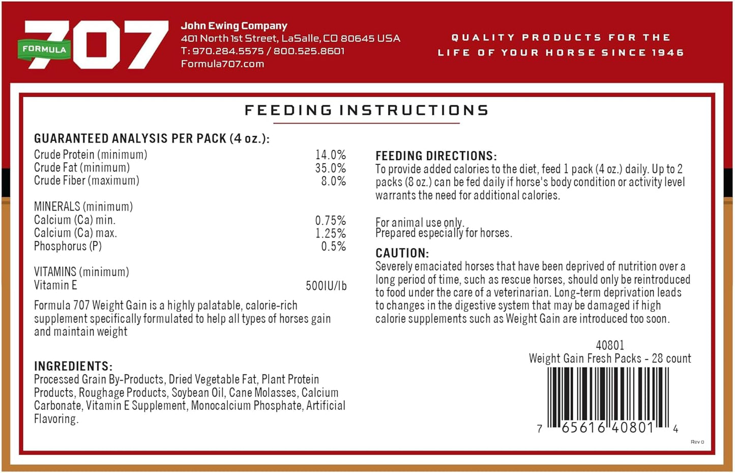 Palatable Equine Weight Gain Supplement, 28 Day Supply - Calorie-Rich Support for Hard-to-Keep & Senior Horses