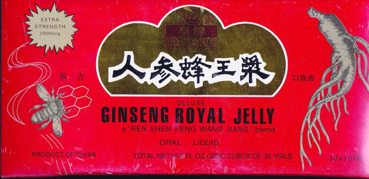 Panax Ginseng and Royal Jelly Honey-Based Vial Supplement - 30 Count