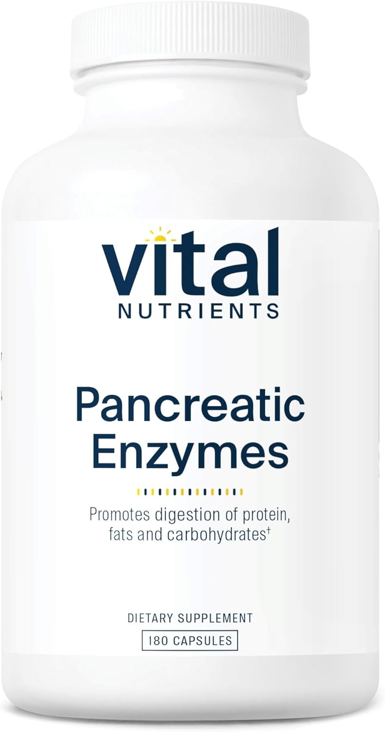 Pancreatic Enzymes 1000mg Supplement with Protease, Amylase & Lipase - 180 Capsules, Gluten, Dairy, and Soy Free