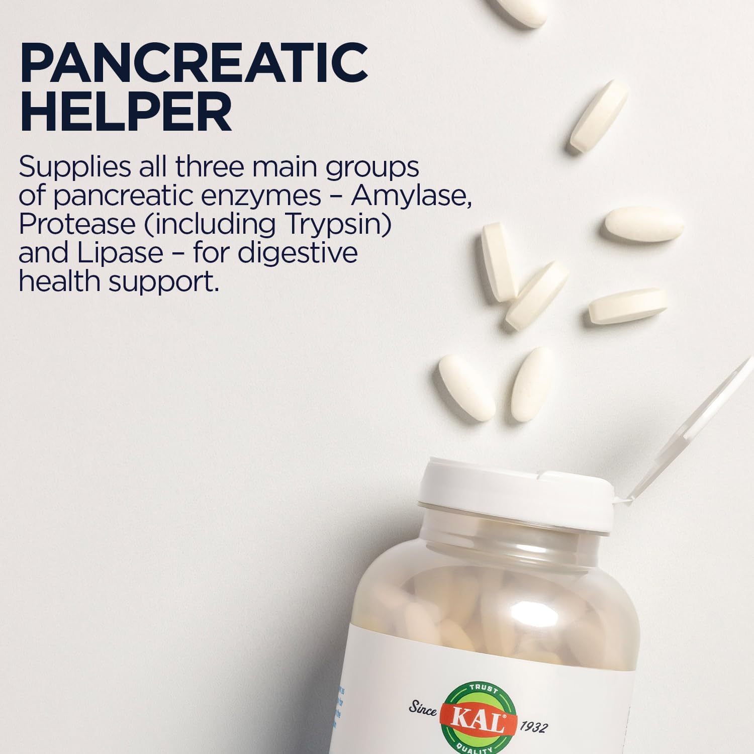 Pancreatin 350mg Digestive Enzymes for Men and Women - Gluten Free, Non-GMO, Rapid Disintegration - 500 Tablets, Digestive Health Support with 60-Day Guarantee