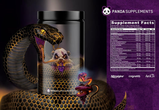 Panda Supps Pandamic Pre Workout Supplement for Maximum Performance and Focus - Grape Bubblegum Flavor - 40 Scoops