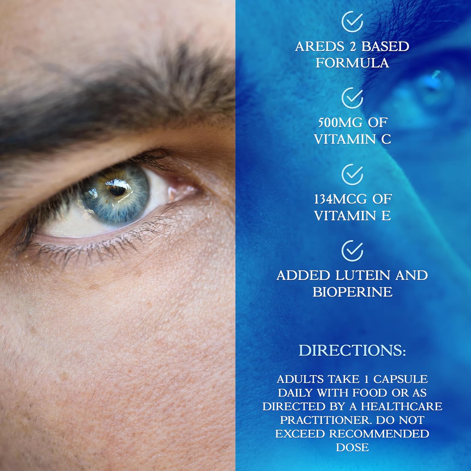 Parker Naturals Eye Health Supplement for Vision, 60 Capsules - Vitamin C & E, Lutein & Zeaxanthin, Eye Vitamins & Minerals
