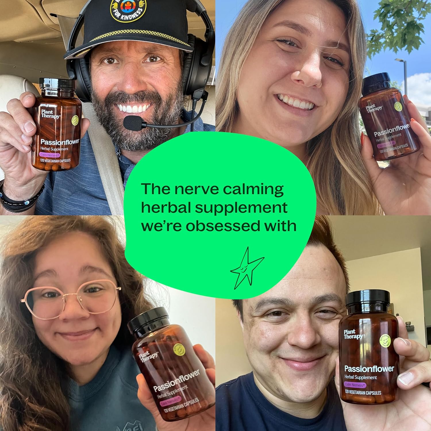 Passionflower Herbal Supplement Capsules for Calming Nerves & Improving Sleep Quality - 120 Vegetarian Capsules - Made in USA