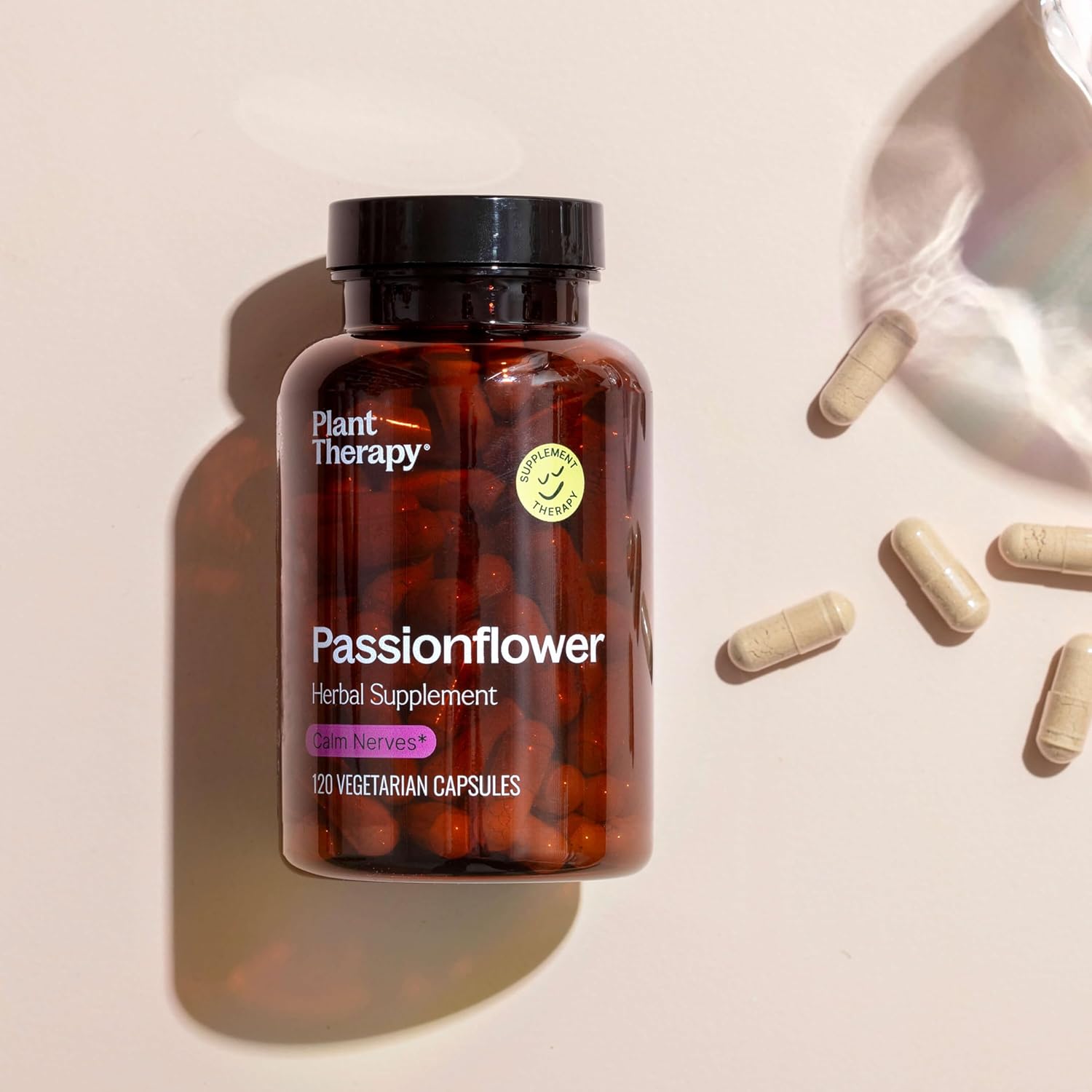 Passionflower Herbal Supplement Capsules for Calming Nerves & Improving Sleep Quality - 120 Vegetarian Capsules - Made in USA