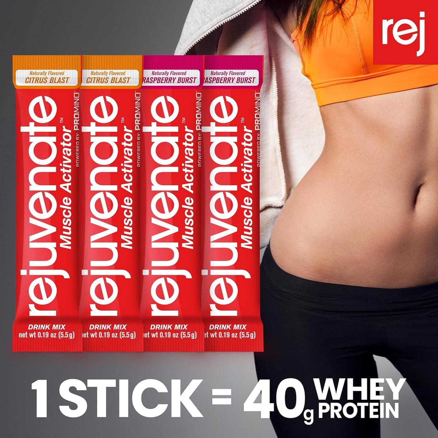 Patented EAA Muscle Building Drink Sticks - 40g Whey Protein Isolate, 11x Better Than Whey, Raspberry Burst, 14 Count