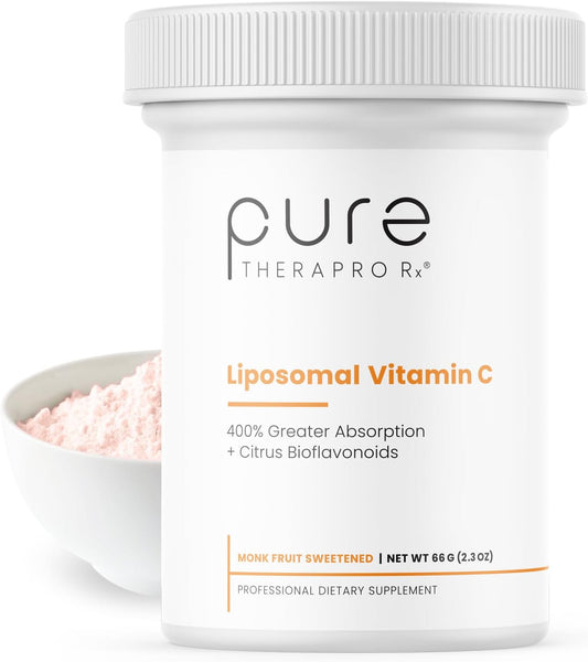 Patented PureWay Liposomal Vitamin C Powder for Immune Support & Healthy Aging - Non-GMO, Made in USA - 66g, 120 Servings