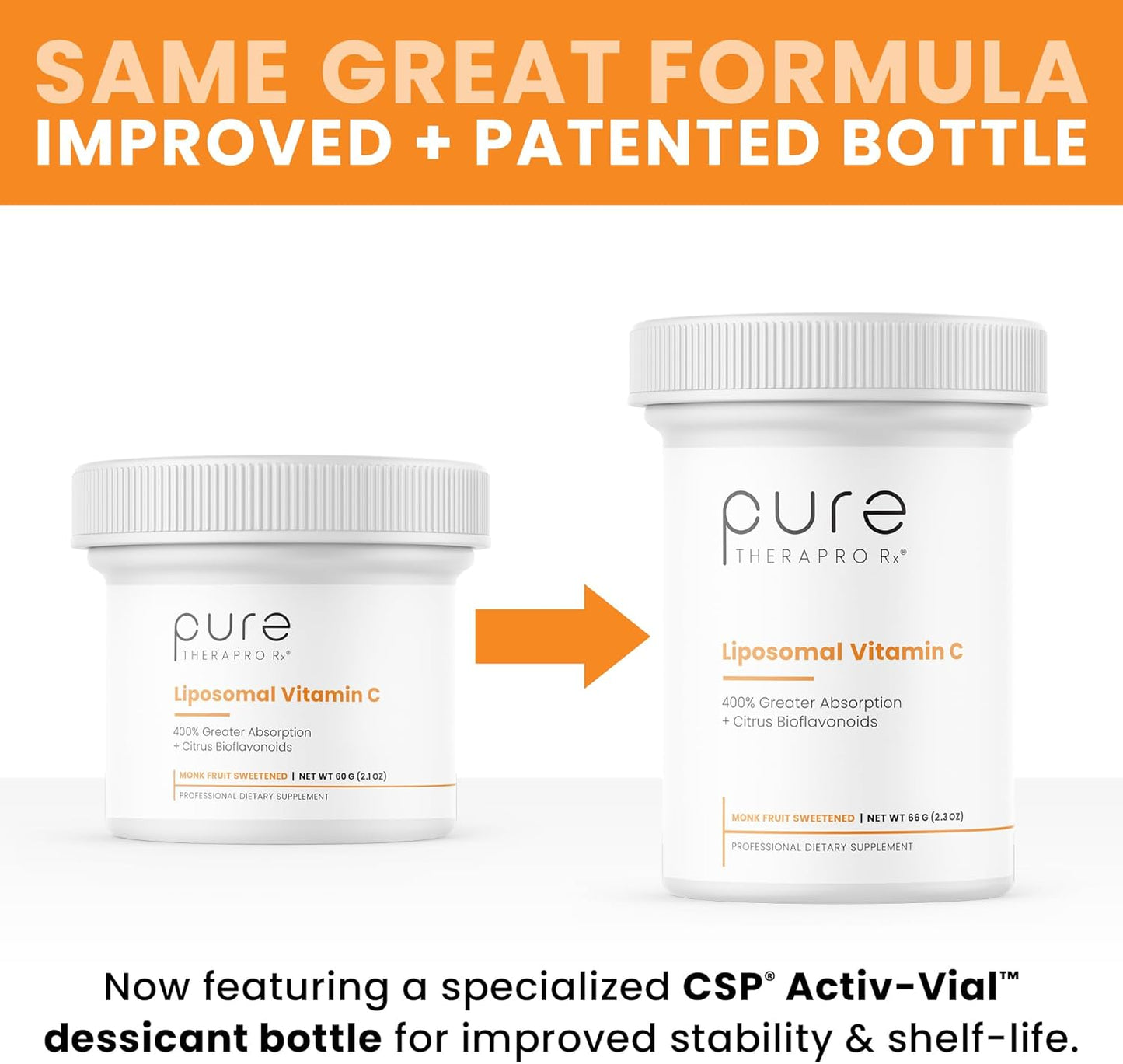 Patented PureWay Liposomal Vitamin C Powder for Immune Support & Healthy Aging - Non-GMO, Made in USA - 66g, 120 Servings