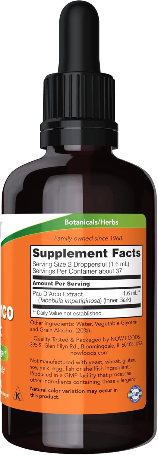 PAU D'Arco Extract Liquid with Dropper by NOW Foods - 2-Ounce Pack of 2 - Free Radical Scavenger Supplement