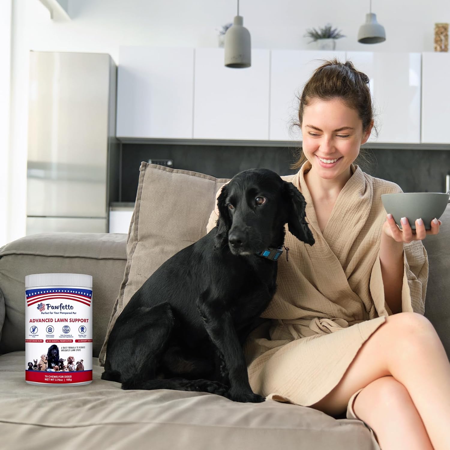 Pawfetto Advanced Lawn Support Supplement for Dogs - 70 Chicken Liver Flavored Chews with Cranberry, Amino Acids, and Brewer’s Yeast, Easily Digestible for Pampered Pets