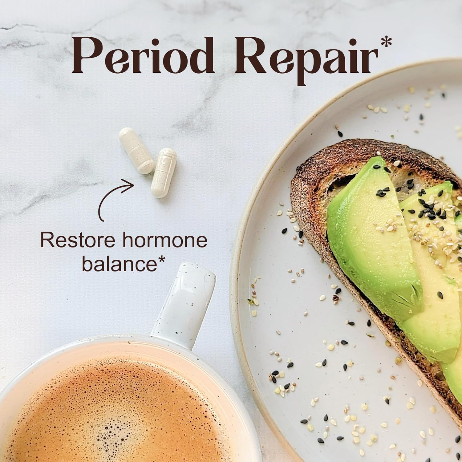 PCOS Queen Hormone Balance Supplement for Irregular Periods - Vegan Formula to Support Menstrual Cycle & Skin Health