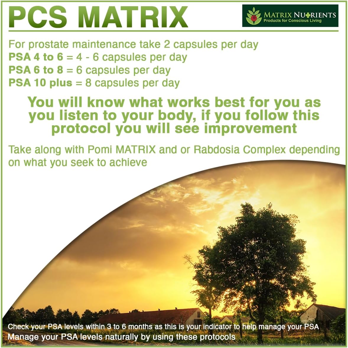 PCS Matrix Nutrients - Natural Prostate Health Supplement with Saw Palmetto, Rabdosia, Scute, and More - Vegan Capsules (60ct)