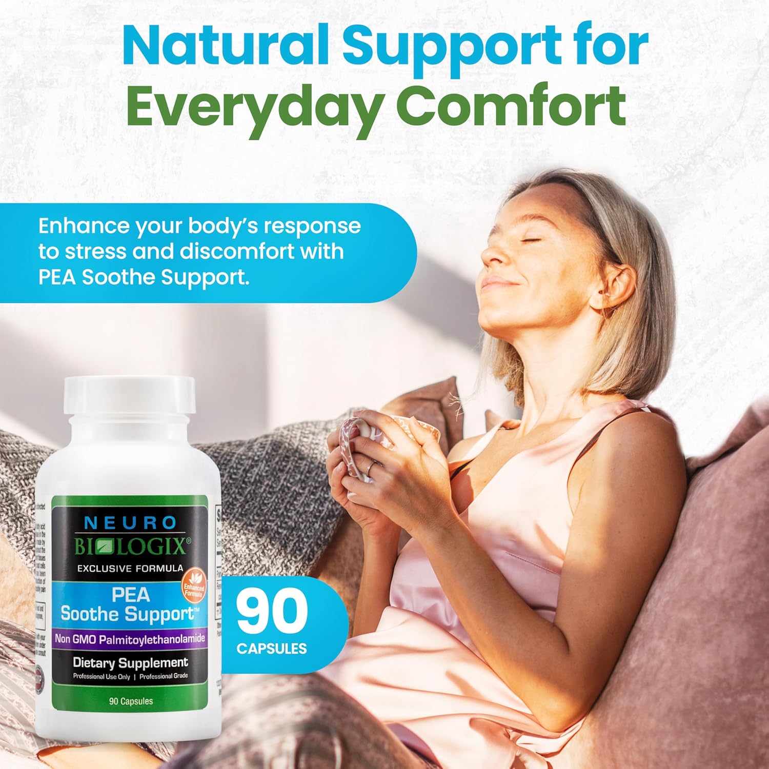 PEA Soothe Support Natural Relief Formula with Resveratrol - Promotes Nerve Function & Energy Balance