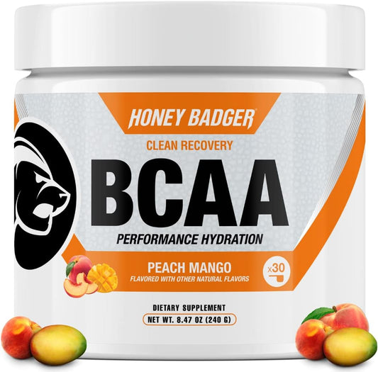 Peach Mango BCAA + EAA Amino Acids Powder for Hydration & Muscle Recovery