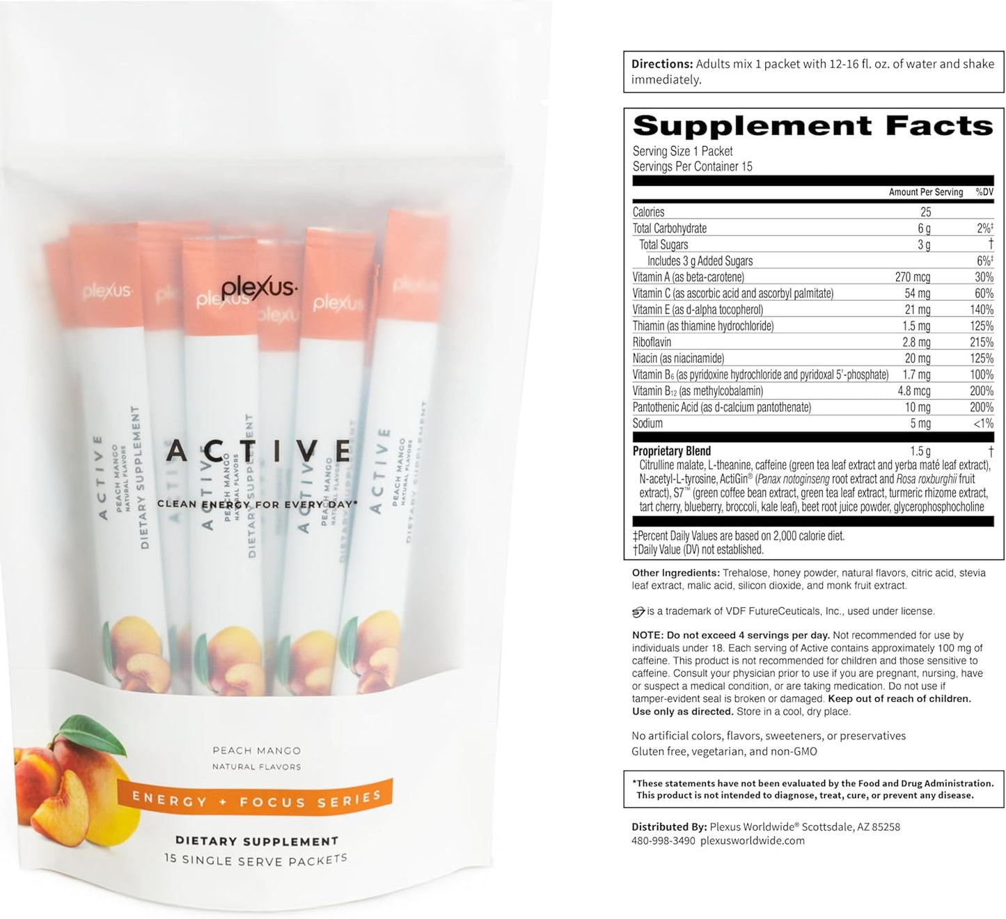 Peach Mango Plexus Active® Supplement for Energy and Focus