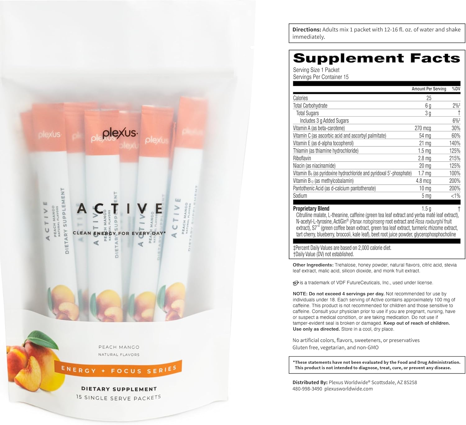 Peach Mango Plexus Active® Supplement for Energy and Focus