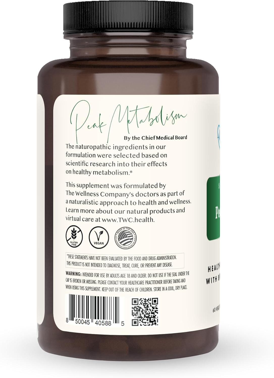 Peak Metabolism Capsules - Natural Glycemic Control for Weight Loss - Vegan & Gluten Free - Supports Healthy Glycemic Levels