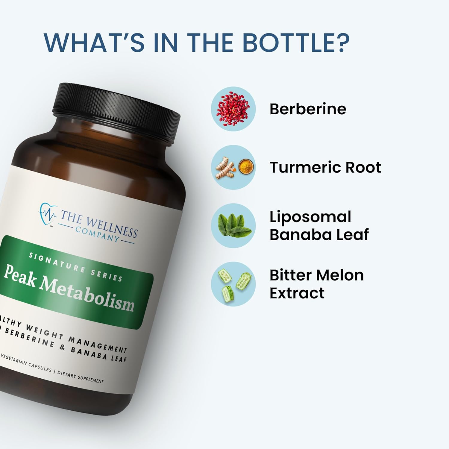 Peak Metabolism Capsules - Natural Glycemic Control for Weight Loss - Vegan & Gluten Free - Supports Healthy Glycemic Levels