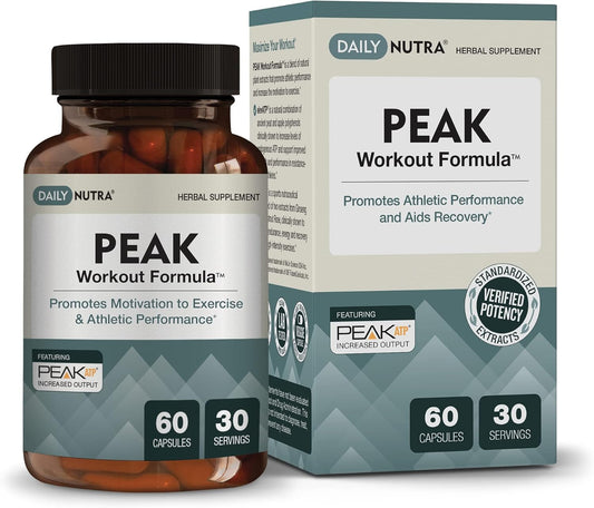 Peak Performance Pre-Workout and Recovery Supplement - Boost Exercise Output with ATP, Boswellia, Ashwagandha, Green Tea Extract & Piperine | 60 Capsules