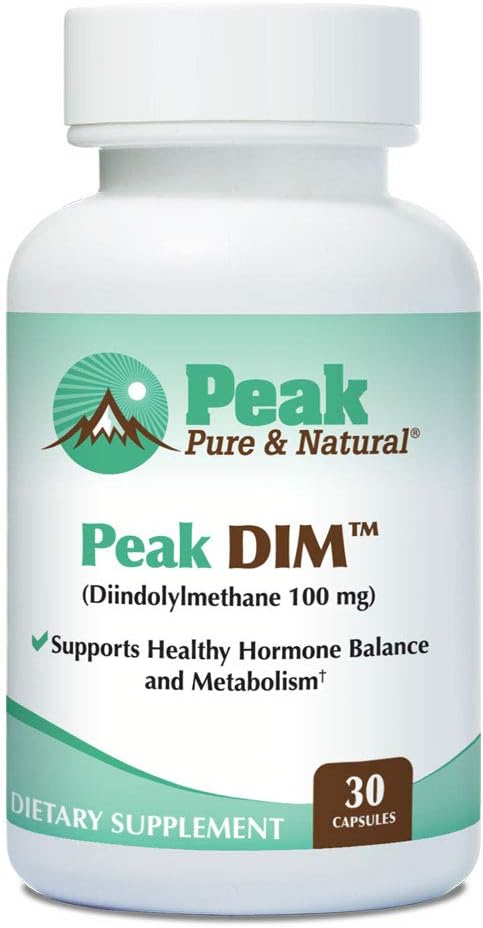 Peak Pure & Natural DIM Supplement for Hormone Balance & Metabolism Support - 100mg, 30 Capsules