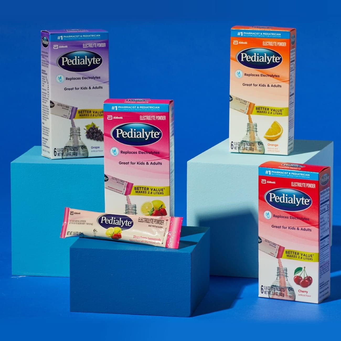 Pedialyte Grape Electrolyte Powder Packets - 6 Single-Serving Packets for Hydration