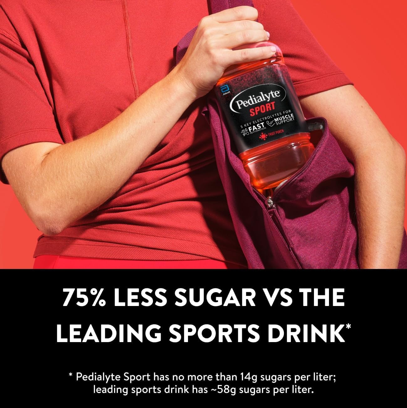 Pedialyte Sport Electrolyte Drink, Fruit Punch, 1 Liter, Pack of 4 for Fast Hydration & Muscle Support During Exercise