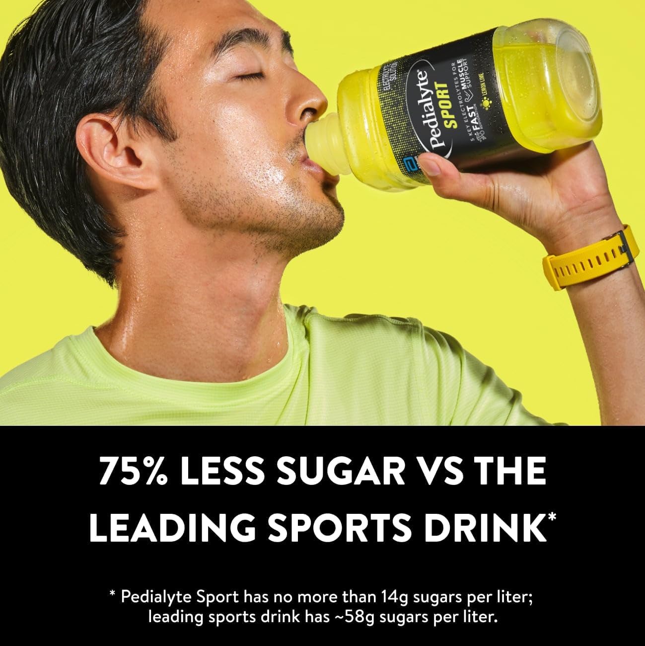 Pedialyte Sport Electrolyte Solution - Hydrate Fast with 5 Key Electrolytes - Lemon Lime, 1 Liter Bottle