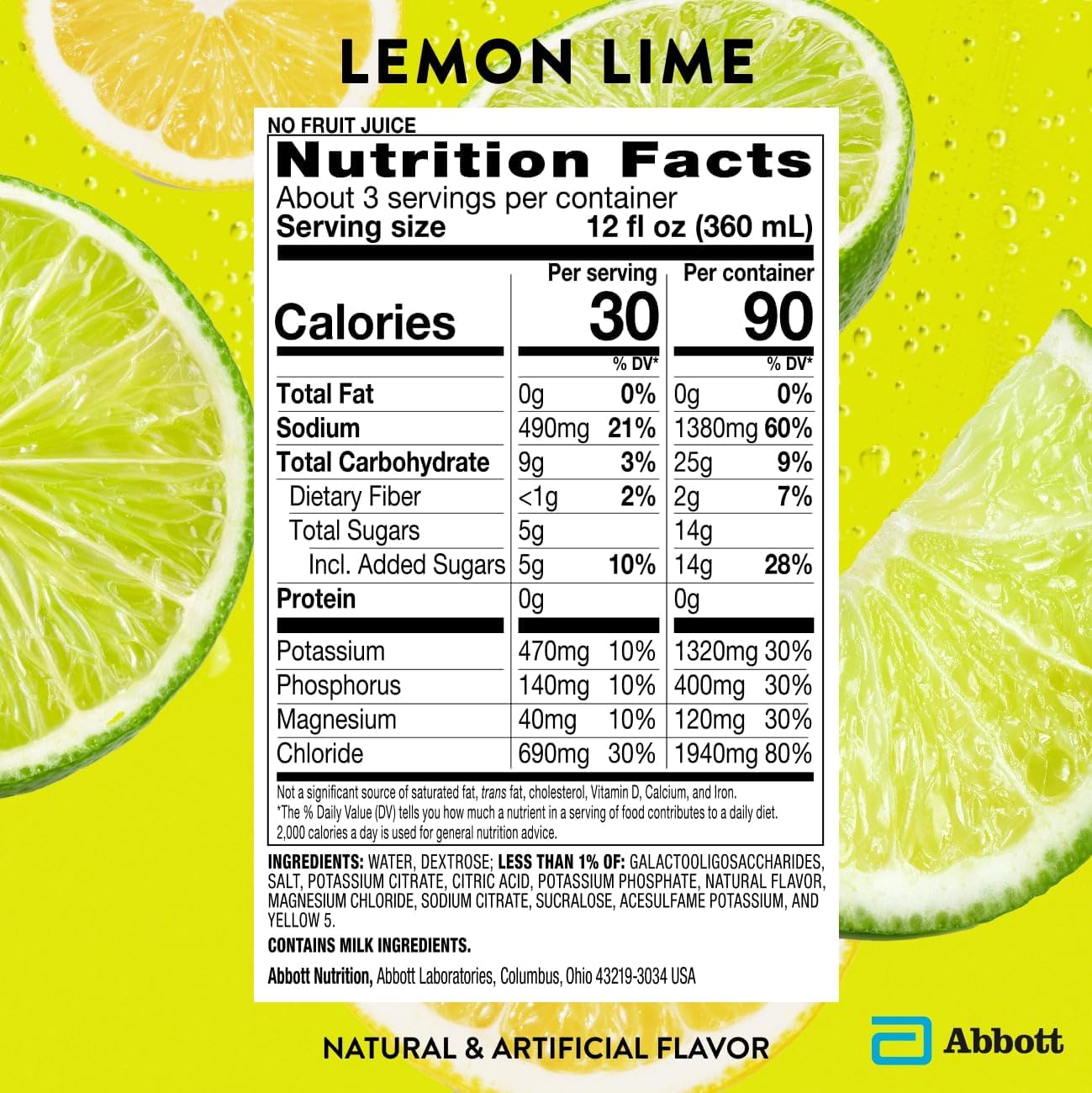 Pedialyte Sport Electrolyte Solution - Hydrate Fast with 5 Key Electrolytes - Lemon Lime, 1 Liter Bottle