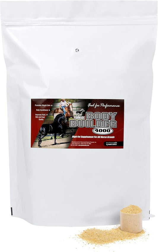 Pennwoods Body Builder 4000: High-Fat Horse Weight Gain Supplement for Improved Hoof Quality - 25 LB Bag