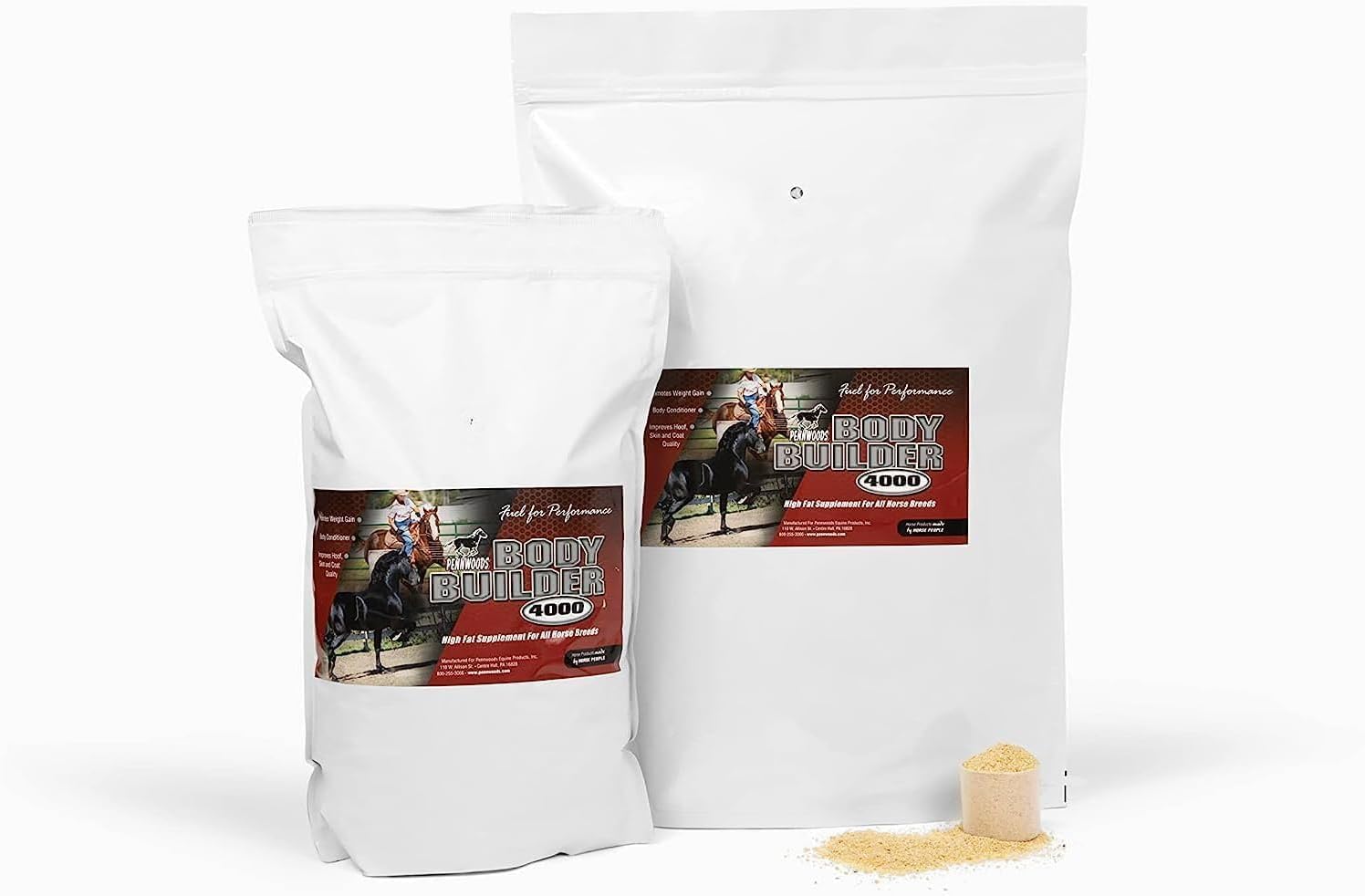 Pennwoods Body Builder 4000: High-Fat Horse Weight Gain Supplement for Improved Hoof Quality - 25 LB Bag