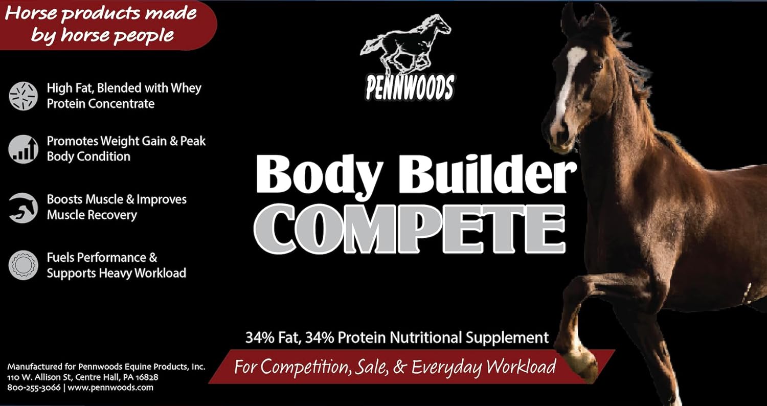 Pennwoods Body Builder Compete: High-Quality Horse Weight Gain Supplement for Competition and Sale, 11lb Bag
