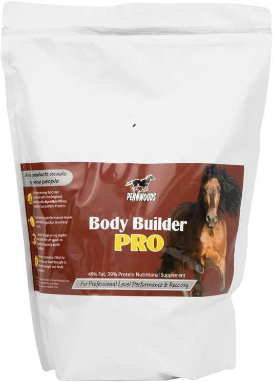 Pennwoods Body Builder Pro: Premium Horse Weight Gain Supplement with High Fat Energy Booster - 4lb Bag