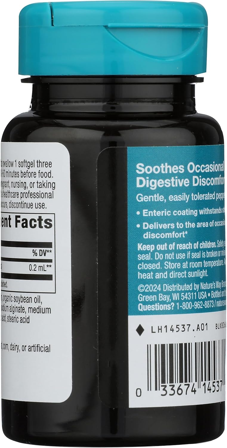 Pepogest Peppermint Oil Softgels for Occasional Gastrointestinal Discomfort, 60 Enteric Coated Capsules