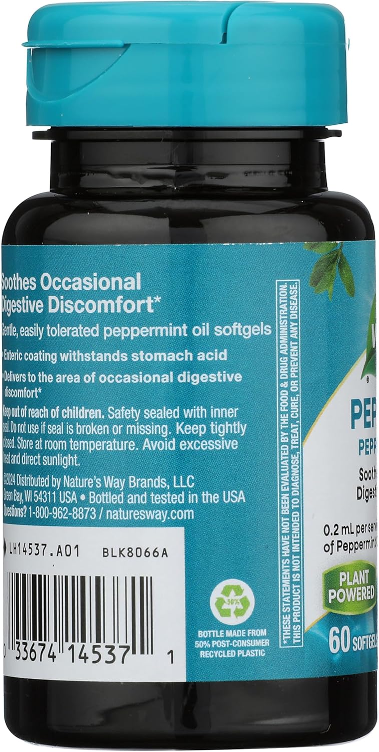 Pepogest Peppermint Oil Softgels for Occasional Gastrointestinal Discomfort, 60 Enteric Coated Capsules
