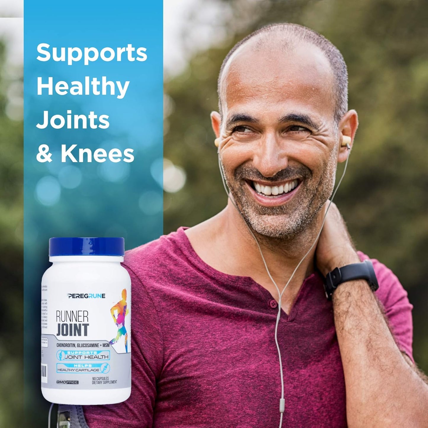 Peregrune Joint Support Supplement for Runners - Glucosamine Chondroitin MSM - GMP Certified Running and Athlete Joint Health - 90 Capsules