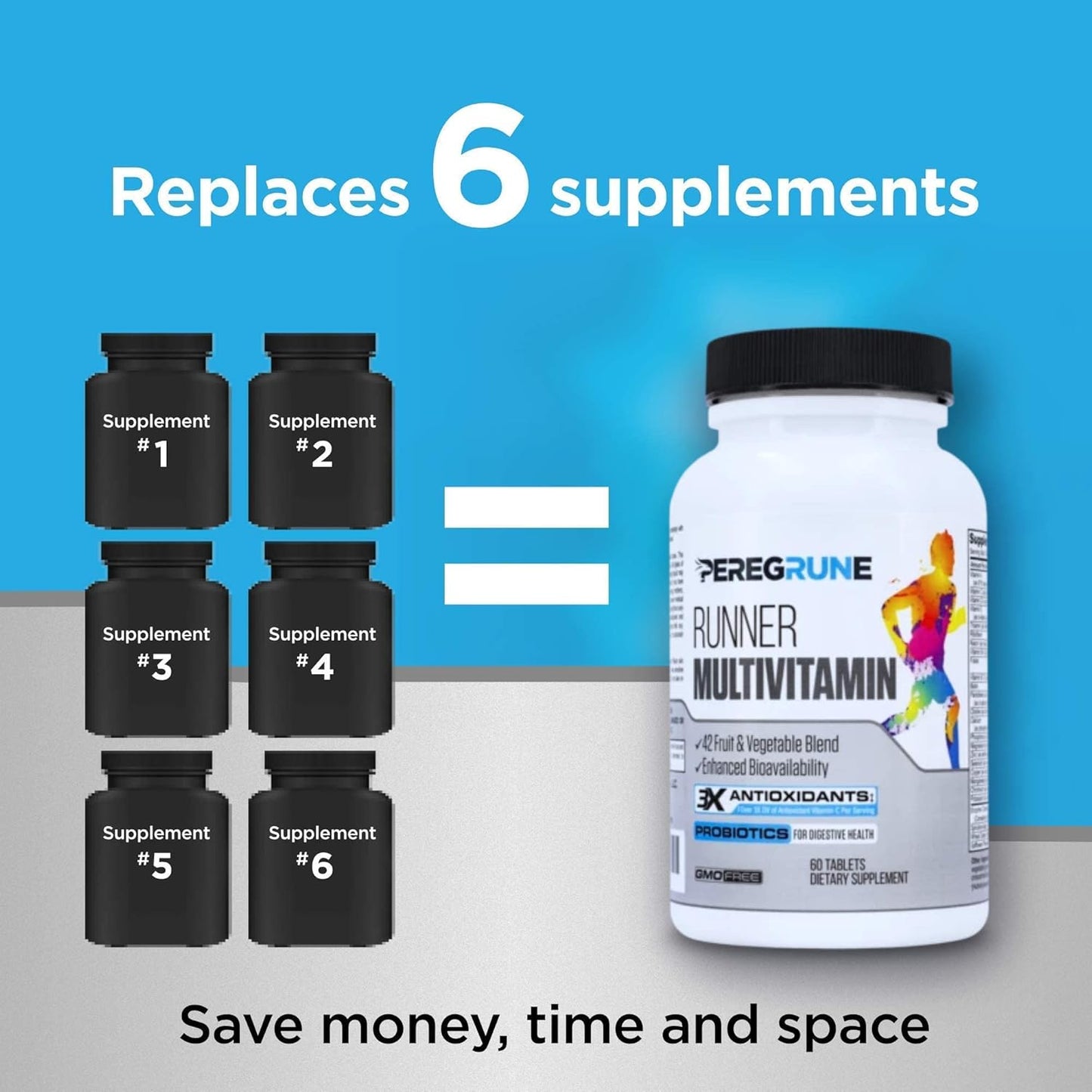 PEREGRUNE Runner Multivitamin & Omega 3 Bundle - 1 Month Supply for Health & Recovery
