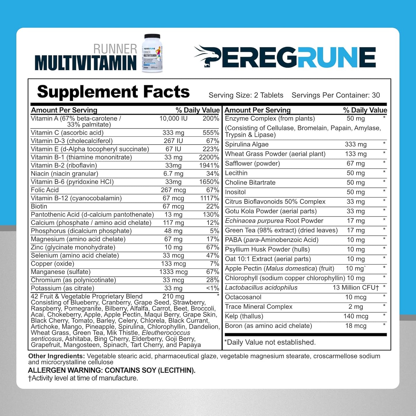 PEREGRUNE Runner Multivitamin & Omega 3 Bundle - 1 Month Supply for Health & Recovery