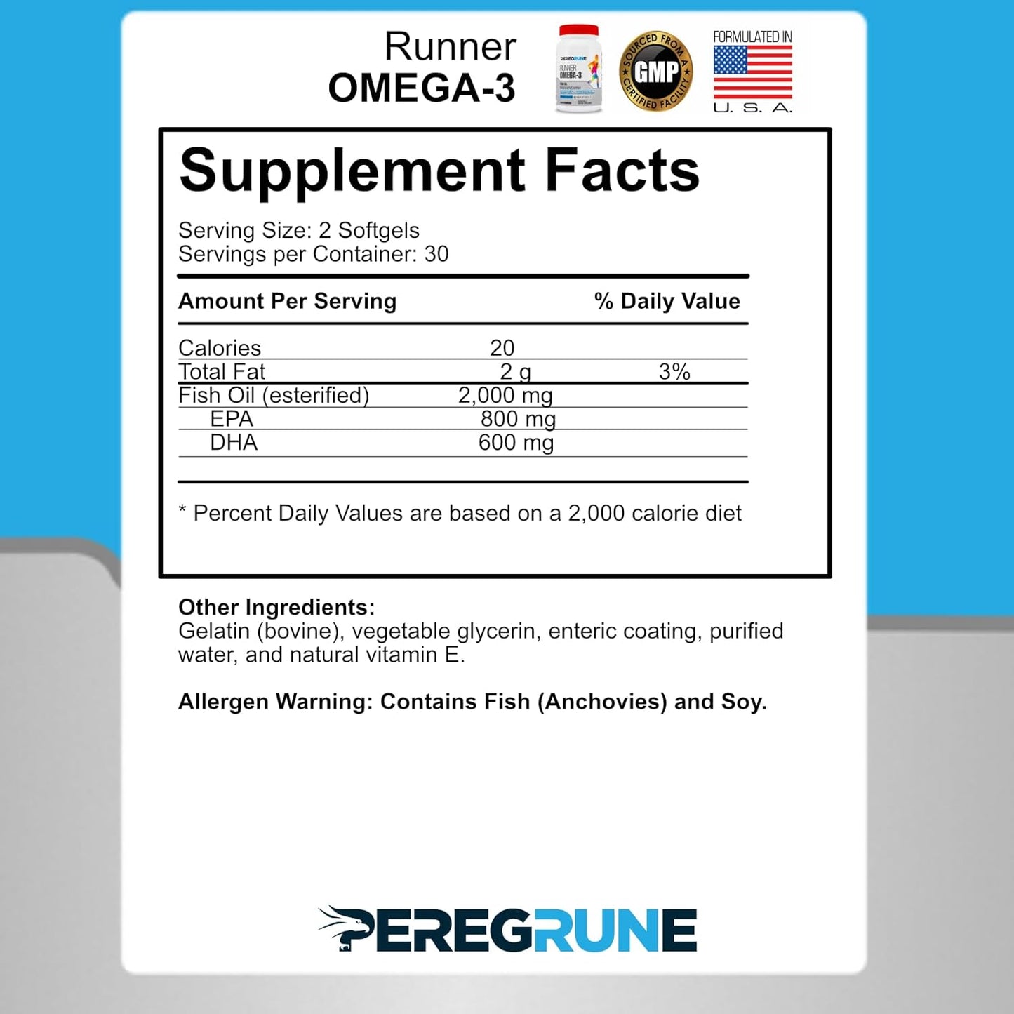 PEREGRUNE Runner Multivitamin & Omega 3 Bundle - 1 Month Supply for Health & Recovery