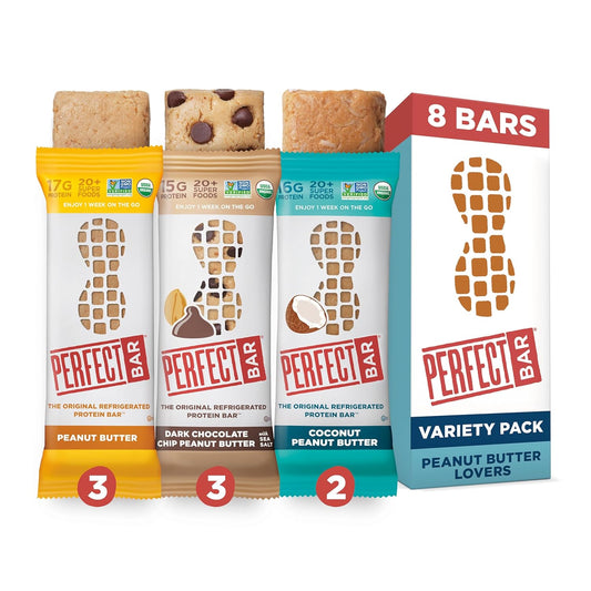 Perfect Bar Original Peanut Butter Lover's Variety Bundle, 8 Count, 2.2 - 2.5 Ounce Bars