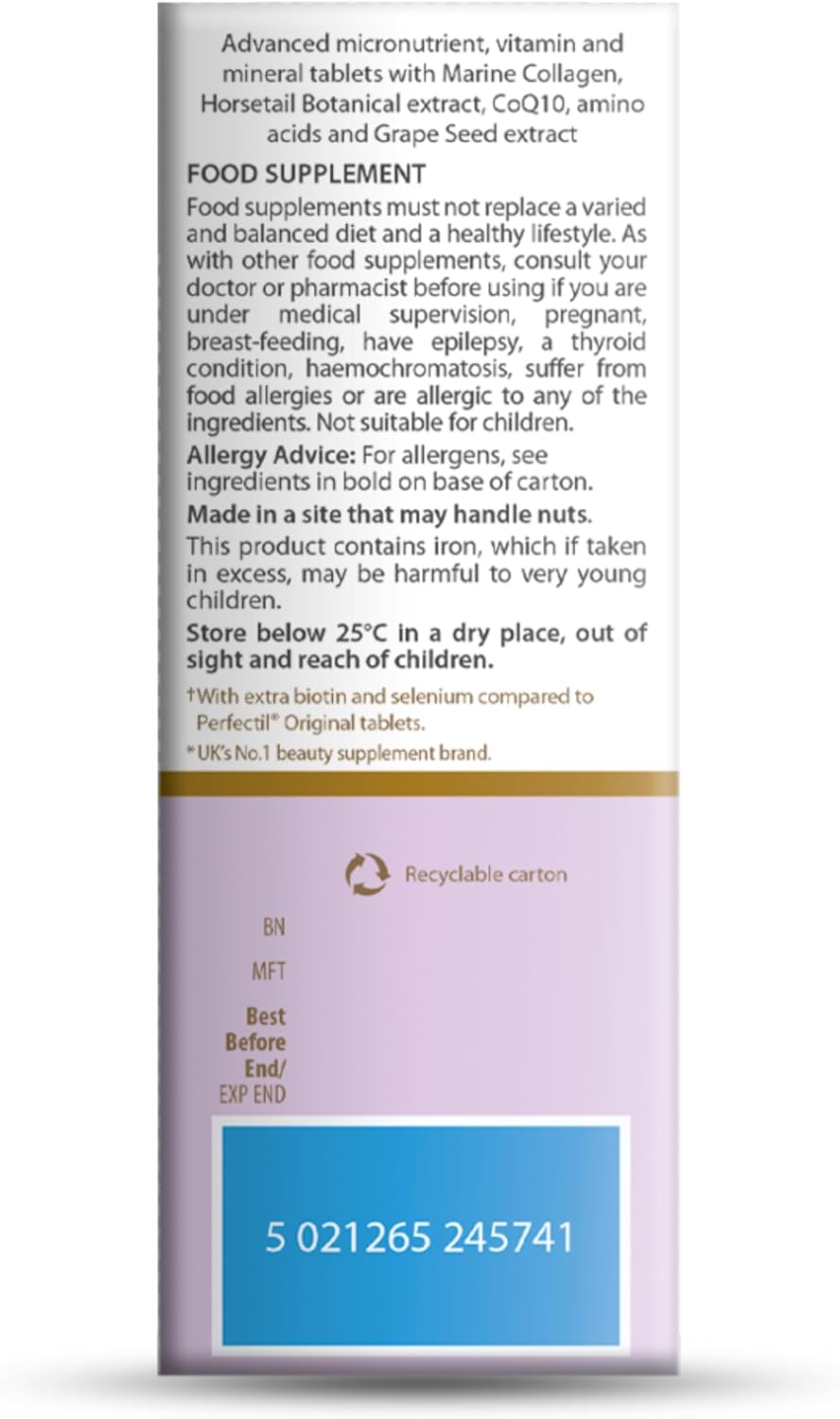 Perfectil Vitabiotics Multivitamin for Hair Growth and Thickening | Supports Healthy, Thicker Hair with Vitamin D, E, Collagen, Biotin | Hair Health Supplement