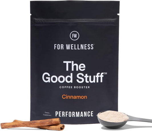 Performance Coffee Supplement with Collagen, MCT, L-Theanine & Cinnamon - Non-Dairy Creamer Powder for Energy & Focus