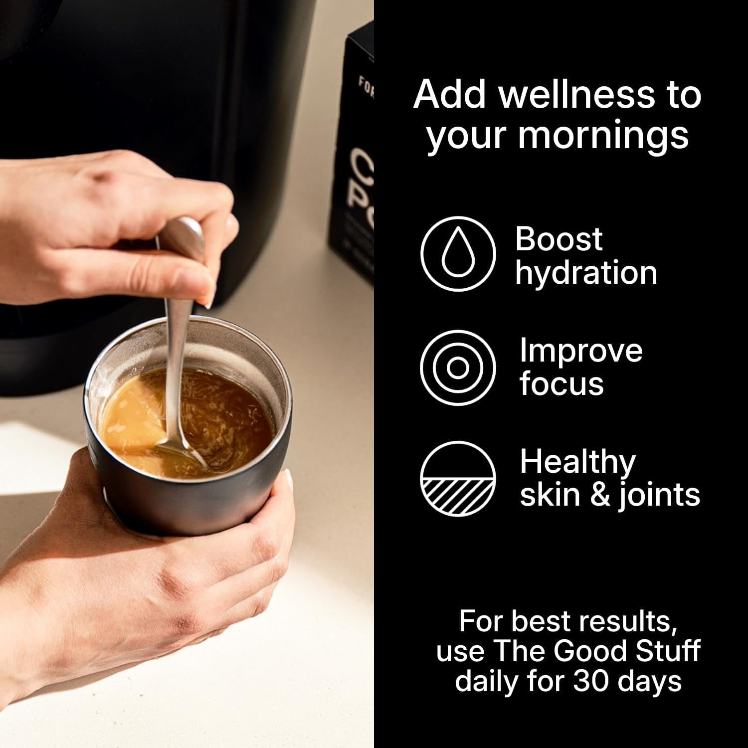 Performance Coffee Supplement with Collagen, MCT, L-Theanine & Cinnamon - Non-Dairy Creamer Powder for Energy & Focus