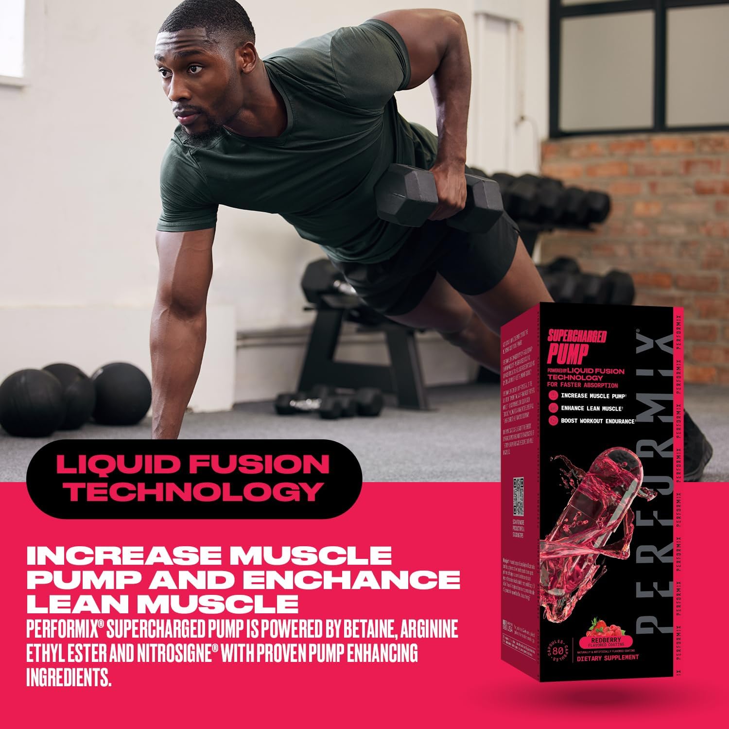 Performance-Enhancing Pre-Workout Supplement with Nitrosigine® and Betaine for Muscle Pump, Strength, and Endurance - 80 Capsules