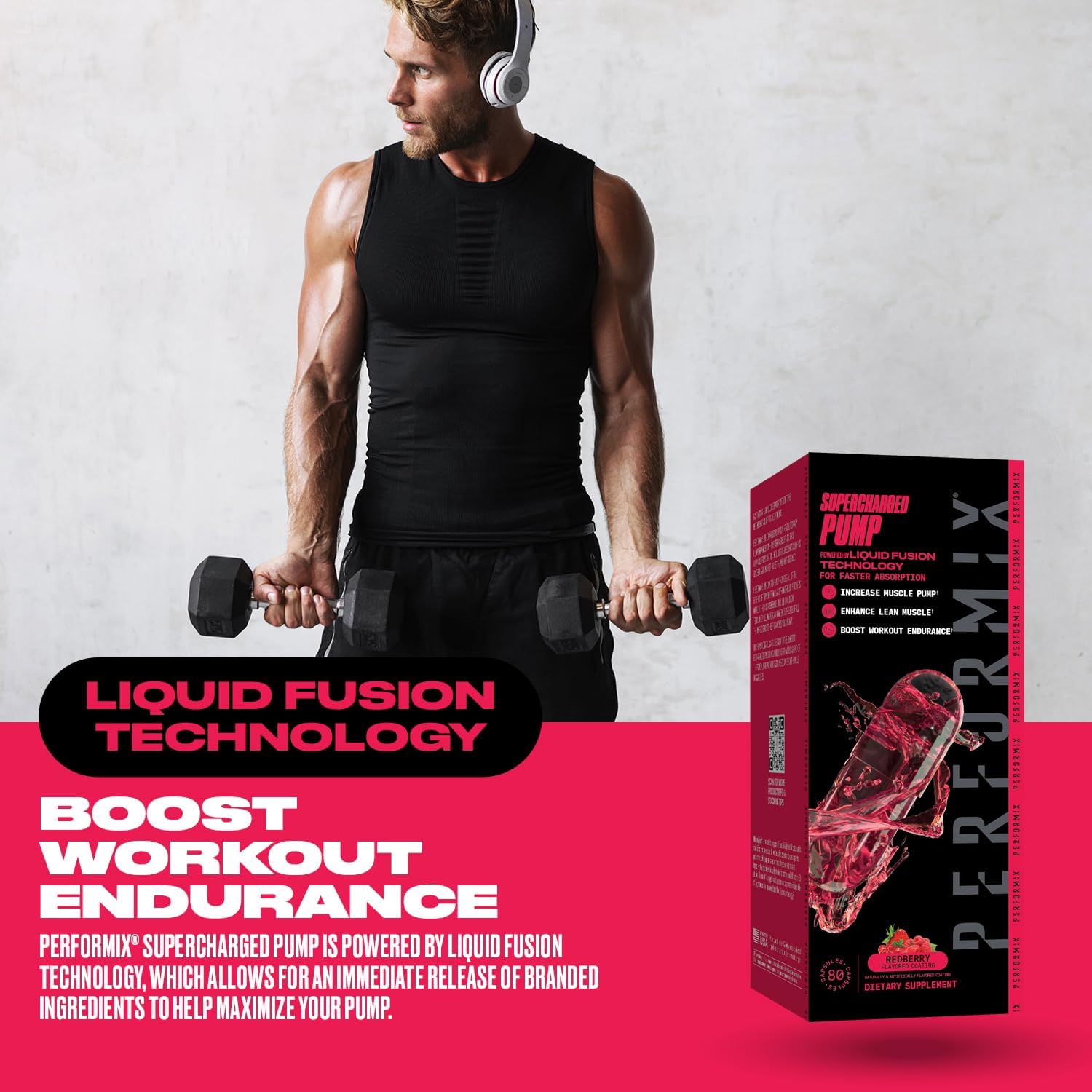 Performance-Enhancing Pre-Workout Supplement with Nitrosigine® and Betaine for Muscle Pump, Strength, and Endurance - 80 Capsules