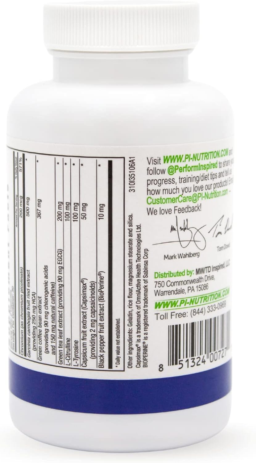 Performance Inspired Nutrition Diet and Energy Supplement - 60 Capsules for Weight Loss and Focus Boost