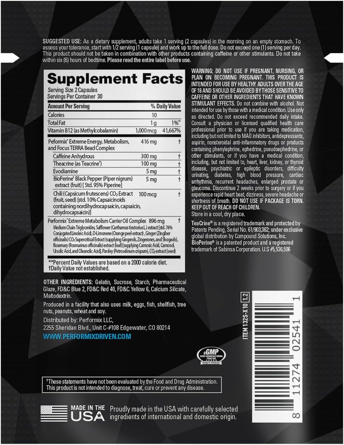 Performix SST V2X Pre Workout Capsules with 300mg Caffeine for All Day Energy Boost and Focus - Nootropic Supplement for Fitness Goals - No Crash Formula for Men and Women