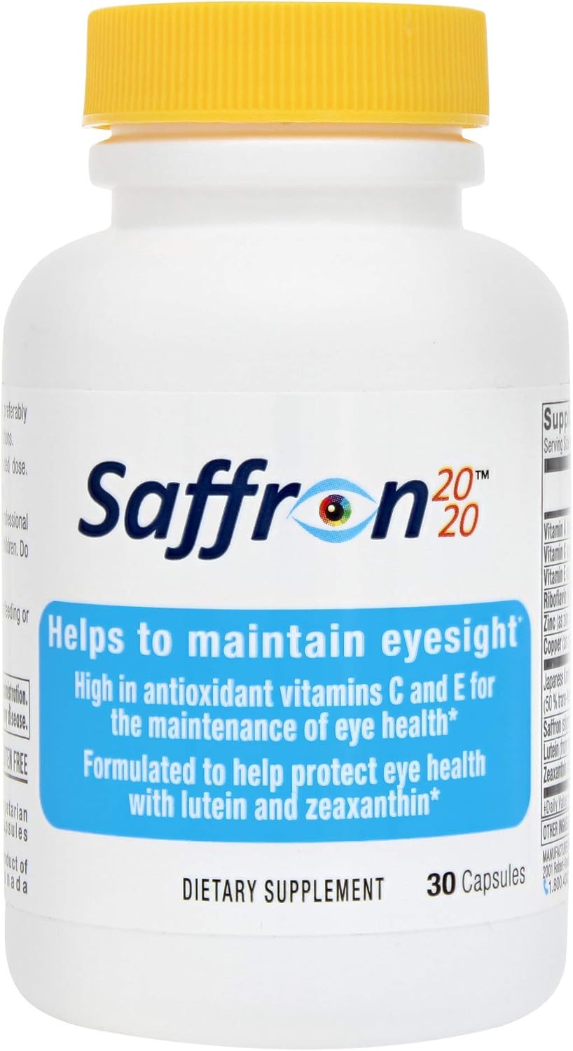 Persavita Saffron 2020 Supplement - 30 Vegetarian Capsules with Resveratrol, Vitamins, Minerals, Zeaxanthin, and Lutein