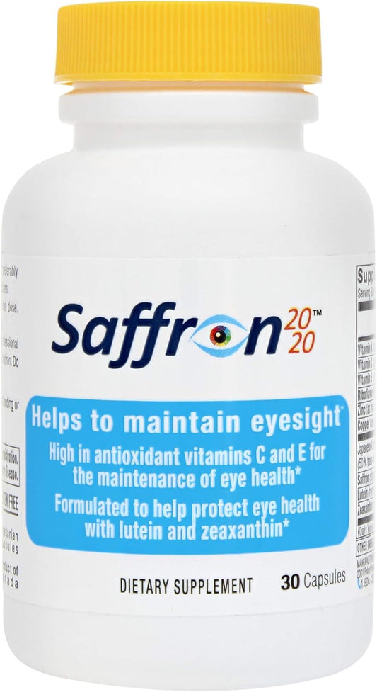 Persavita Saffron 2020 Supplement - 30 Vegetarian Capsules with Resveratrol, Vitamins, Minerals, Zeaxanthin, and Lutein