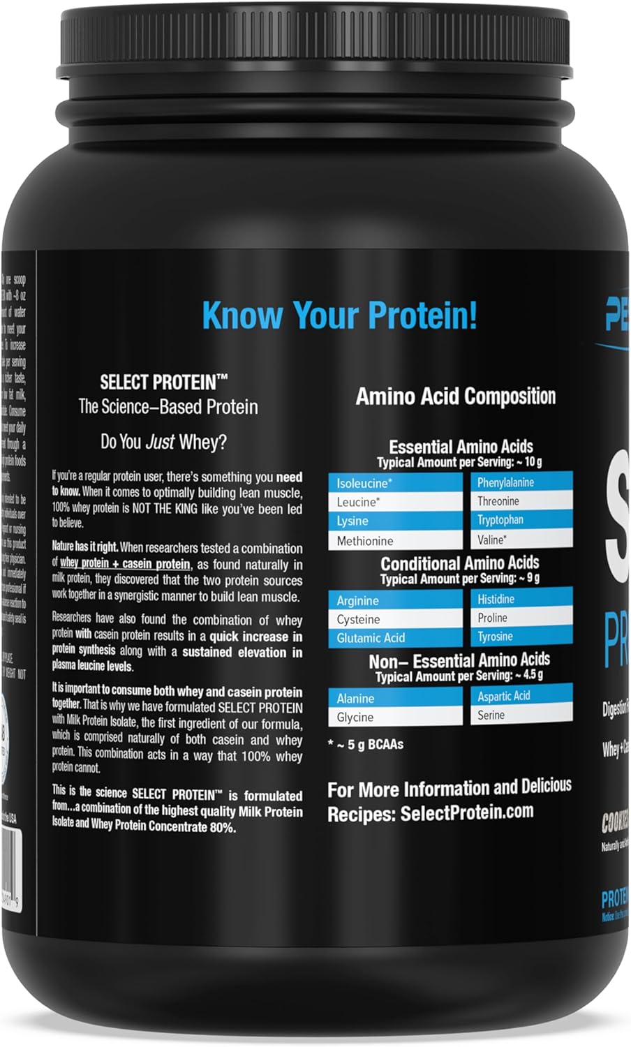 PEScience Select Cookies and Cream Low Carb Protein Powder - Keto Friendly & Gluten Free - 27 Servings