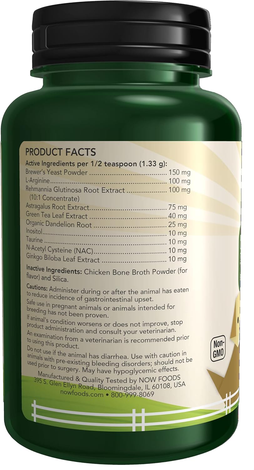 Pet Health Kidney Support Supplement for Cats & Dogs, 4.2-Ounce Powder - NASC Certified by NOW Foods