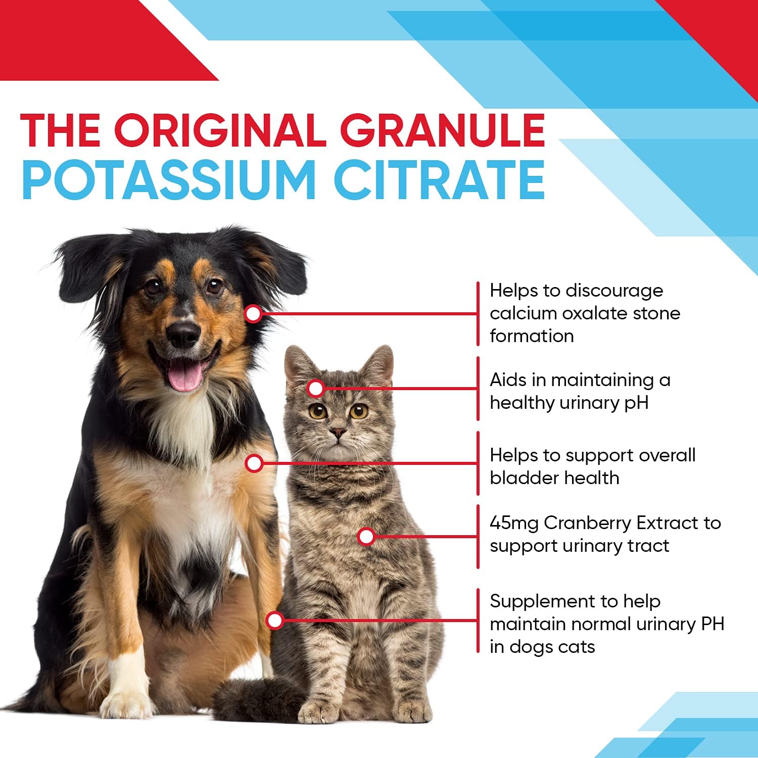 Pet Health Pharma Potassium Citrate Cranberry Granules 300gm - Urinary Tract Support for Cats and Dogs - Prevents Calcium Oxalate Stones - Made in U.S.A